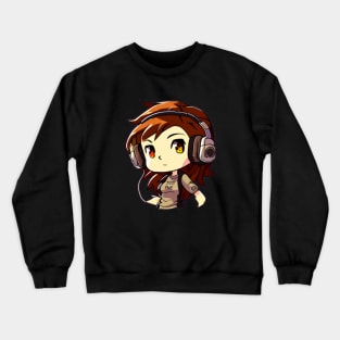 Girl Video Game Character - Gamer Girl Crewneck Sweatshirt